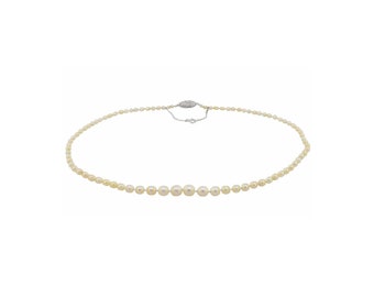 Cartier Saltwater Pearl Necklace with Original Cartier Box, GIA certified Salt Water Natural Pearl Necklace By Cartier, GIA Certified