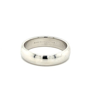 Tiffany & Co. Signed Platinum Mens Wedding Band Ring | Ring Size 11 - 6MM Width Platinum Mens Band