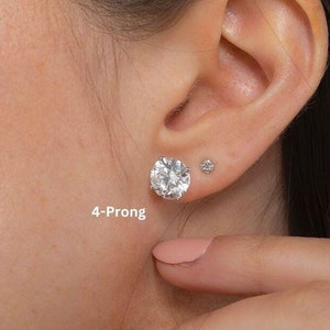 IGI Certified 6 Carat Total 9.3mm F/VS1 Lab Grown Diamond 3-4 Prong Martini Set 14K White Gold Stud Earrings