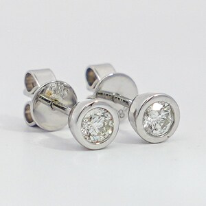 Natural 0.30 CTW Round Diamond Stud earrings, 5mm Natural Diamond 14k White Gold stud earrings, 5mm 0.30ct Natural Diamond Studs in 14k gold