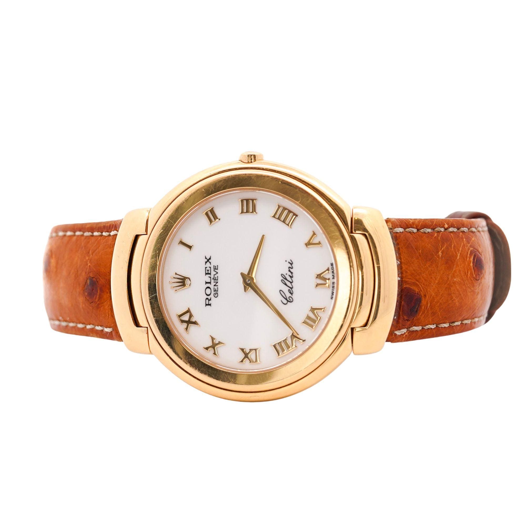 Vintage Rolex Cellini 37mm Dial Ref 6623 18K Yellow Gold and