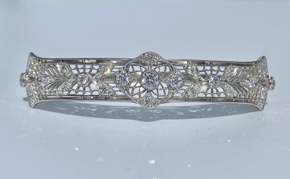 Art Deco Old European Cut Natural Diamond Bangle,… - image 4