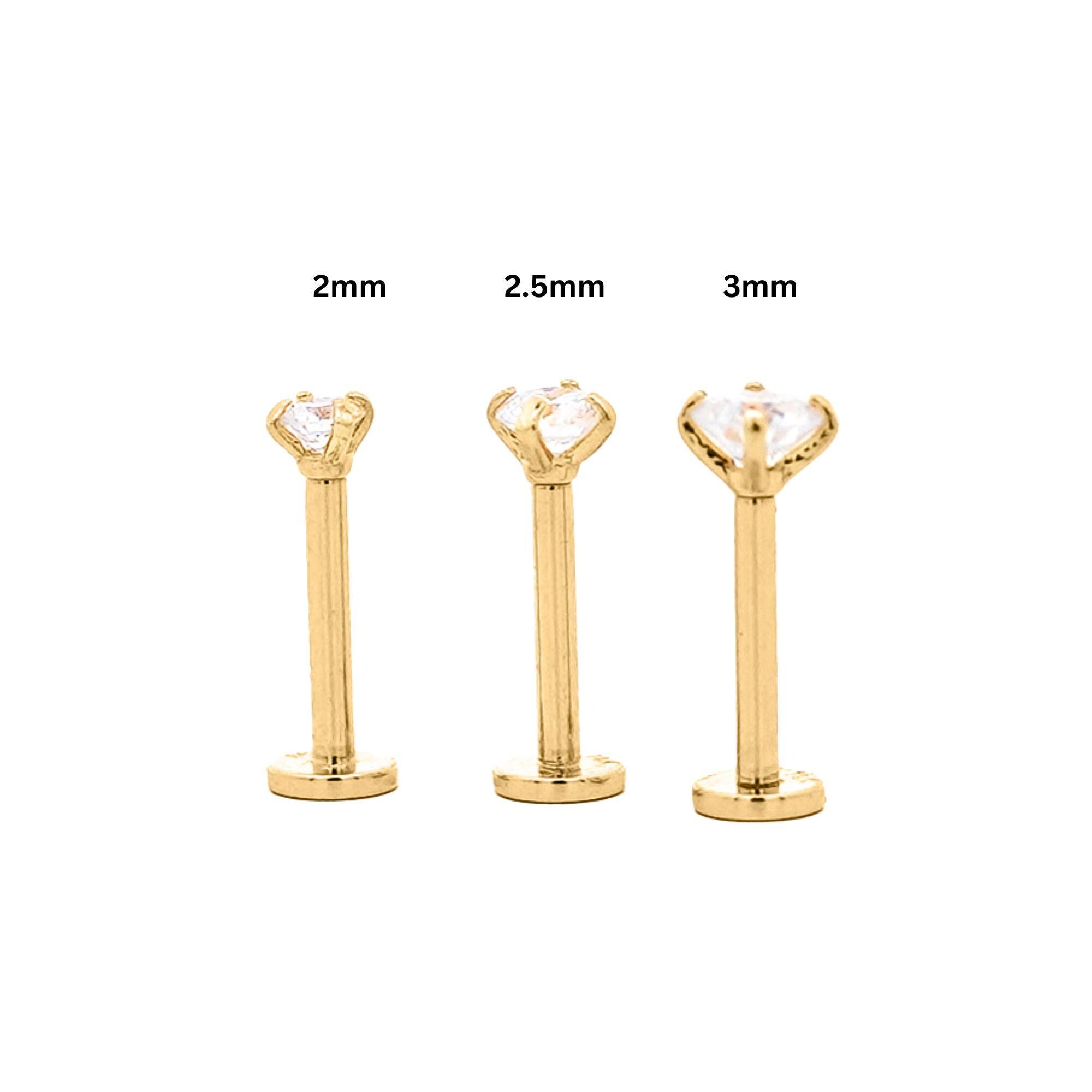 2mm Natural Diamond Stud Earrings For Children – 14k Yellow Gold, Screw Backs – Sophie's Gems