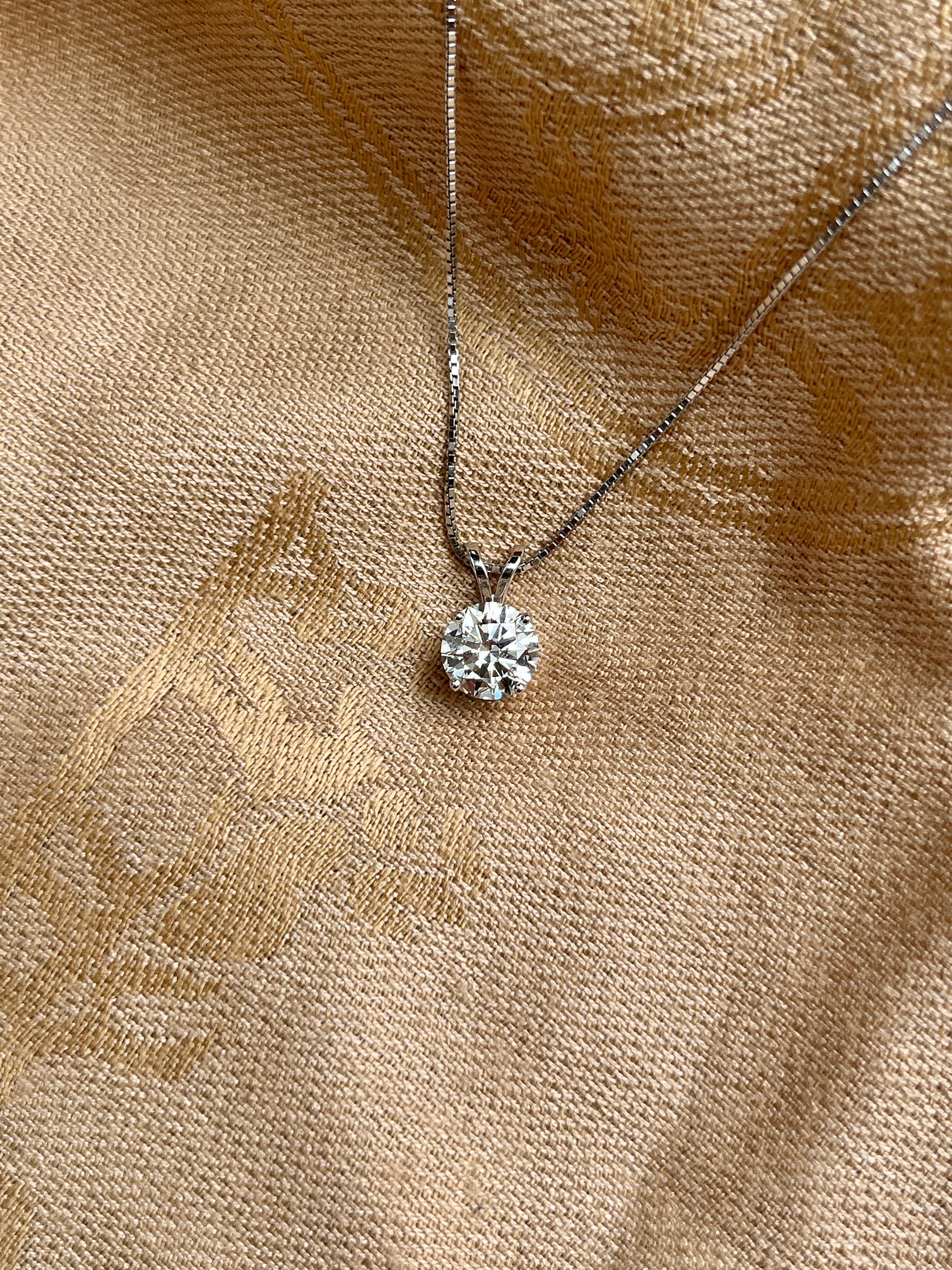 2.09 Carat Round Cut Lab Grown CVD Diamond Solitaire Pendant