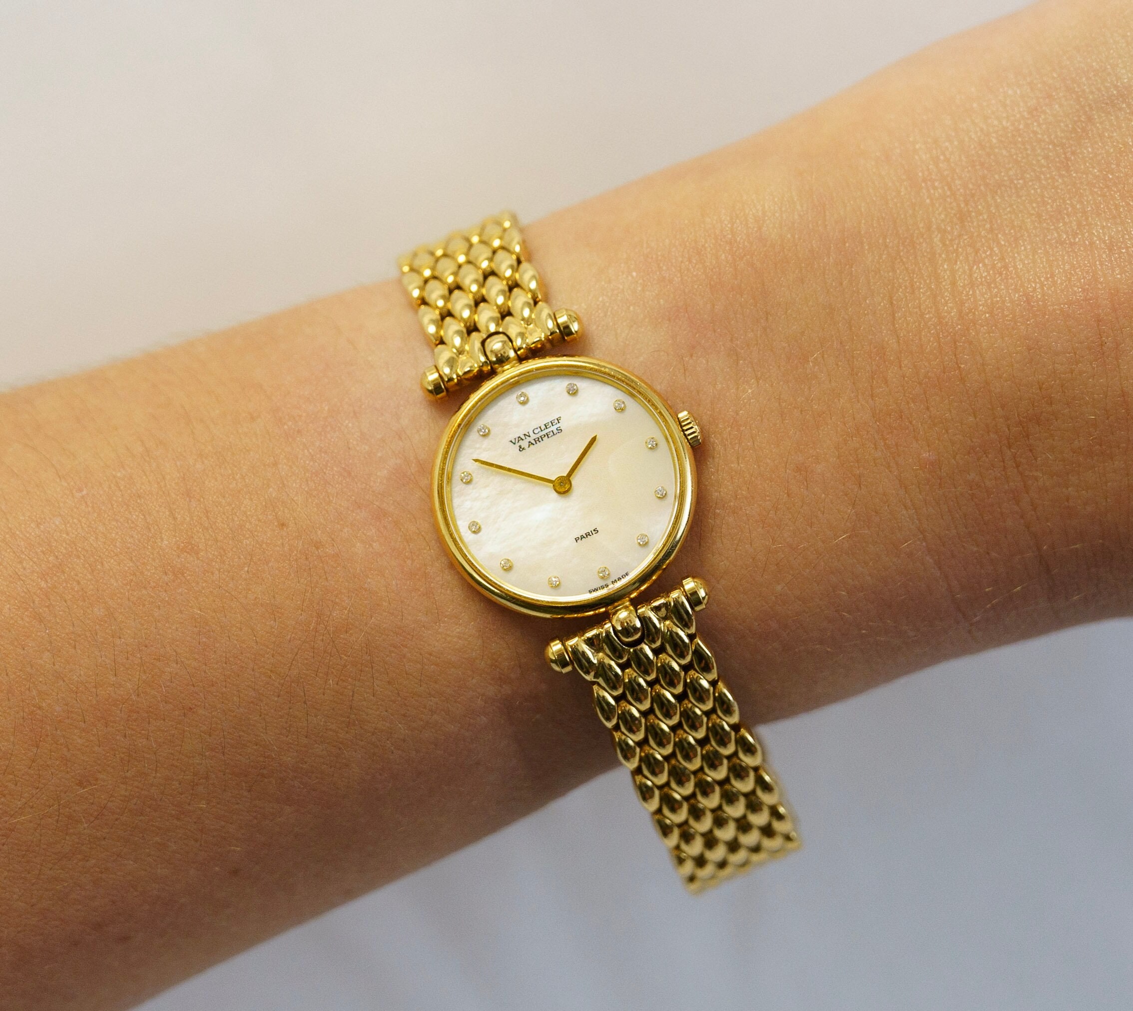 Vintage Van Cleef and Arpels 18K Gold Mother of Pearl and Vintage Van Cleef and Arpels 18K Gold Mother of Pearl and