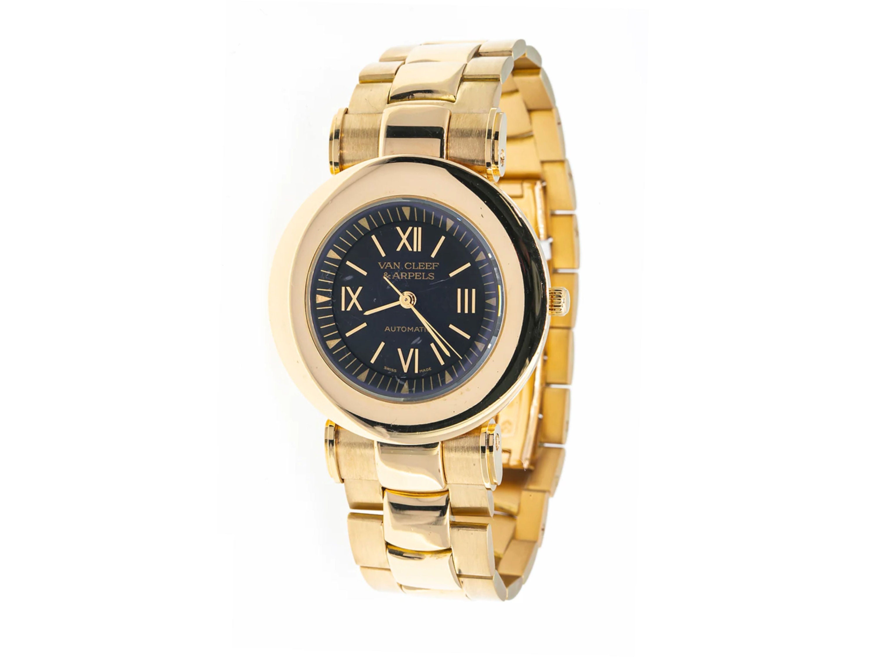 Pre-owned Van Cleef & Arpels 18K Solid Gold 37MM Black Dial Pre-owned Van Cleef & Arpels 18K Solid Gold 37MM Black Dial
