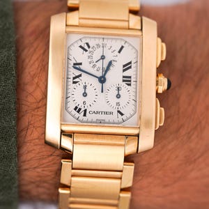 Cartier Tank Française 1830 Chronograph 18k Gold Watch