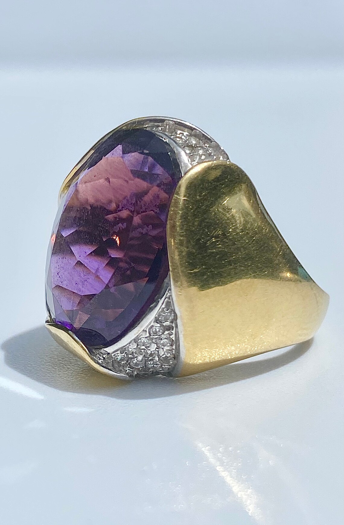 Purple Amethyst Ring Vintage Amethyst Statement Ring Vintage Etsy