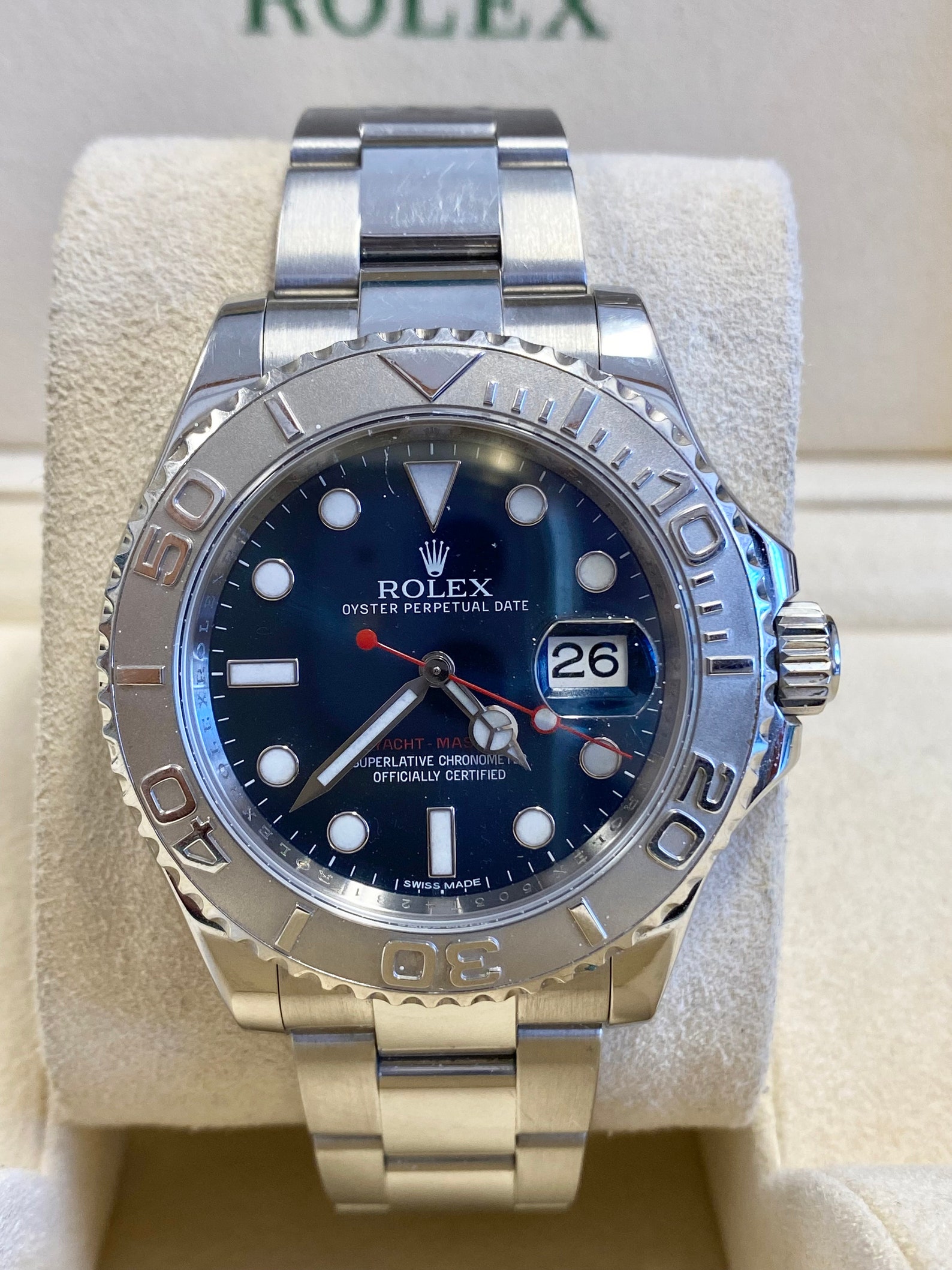 Rolex Yacht-Master 40mm Blue Face Platinum Bezel with Oyster | Etsy