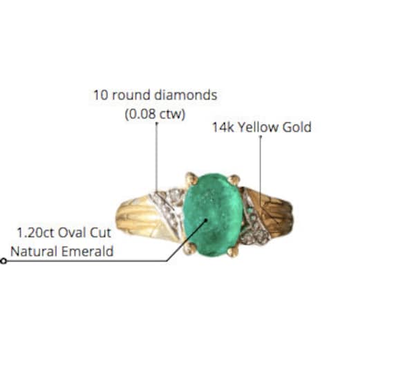 1 carat Natural Emerald Ring / Oval Cut Natural E… - image 8