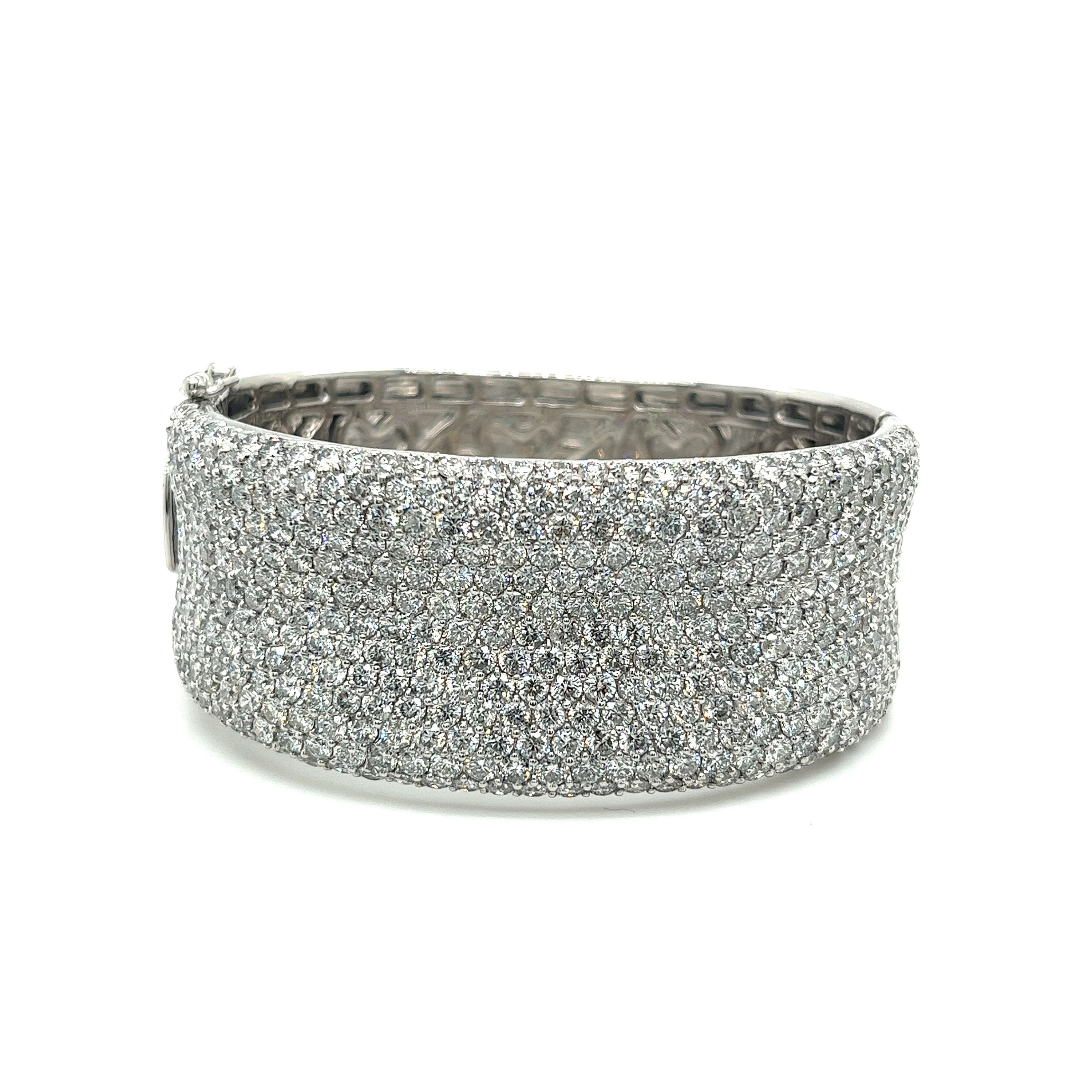 Vintage 20.40 CTW Round Cut Diamond Encrusted 14K White Gold