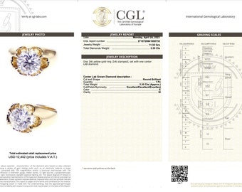 Carat Solitaire Diamond Mens Ring In 14K Yellow Gold CGL Certified  Round Cut Carat Lab Grown CVD Diamond Mens Ring - Main Image
