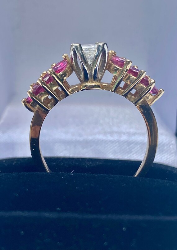 Natural Diamond and Ruby ring, Ruby and Diamond F… - image 5