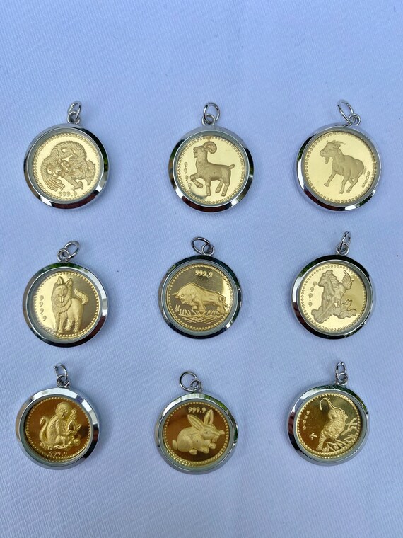 24k Gold Zodiac Pendant / 24k Pure Gold Chinese Z… - image 5