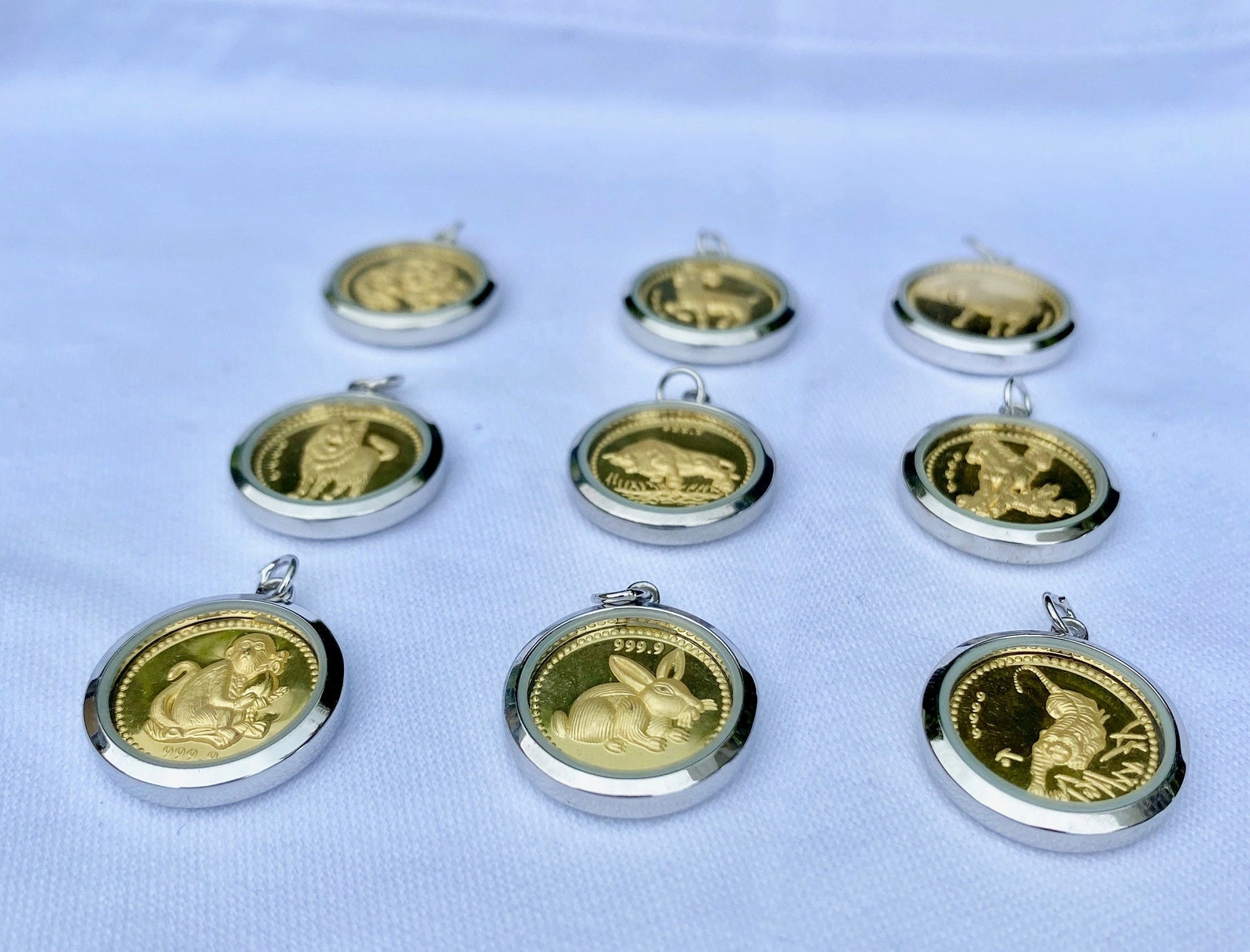 24k Gold Zodiac Pendant / 24k Pure Gold Chinese Zodiac Pendant Etsy