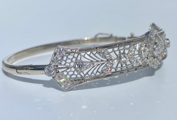 Art Deco Old European Cut Natural Diamond Bangle,… - image 6