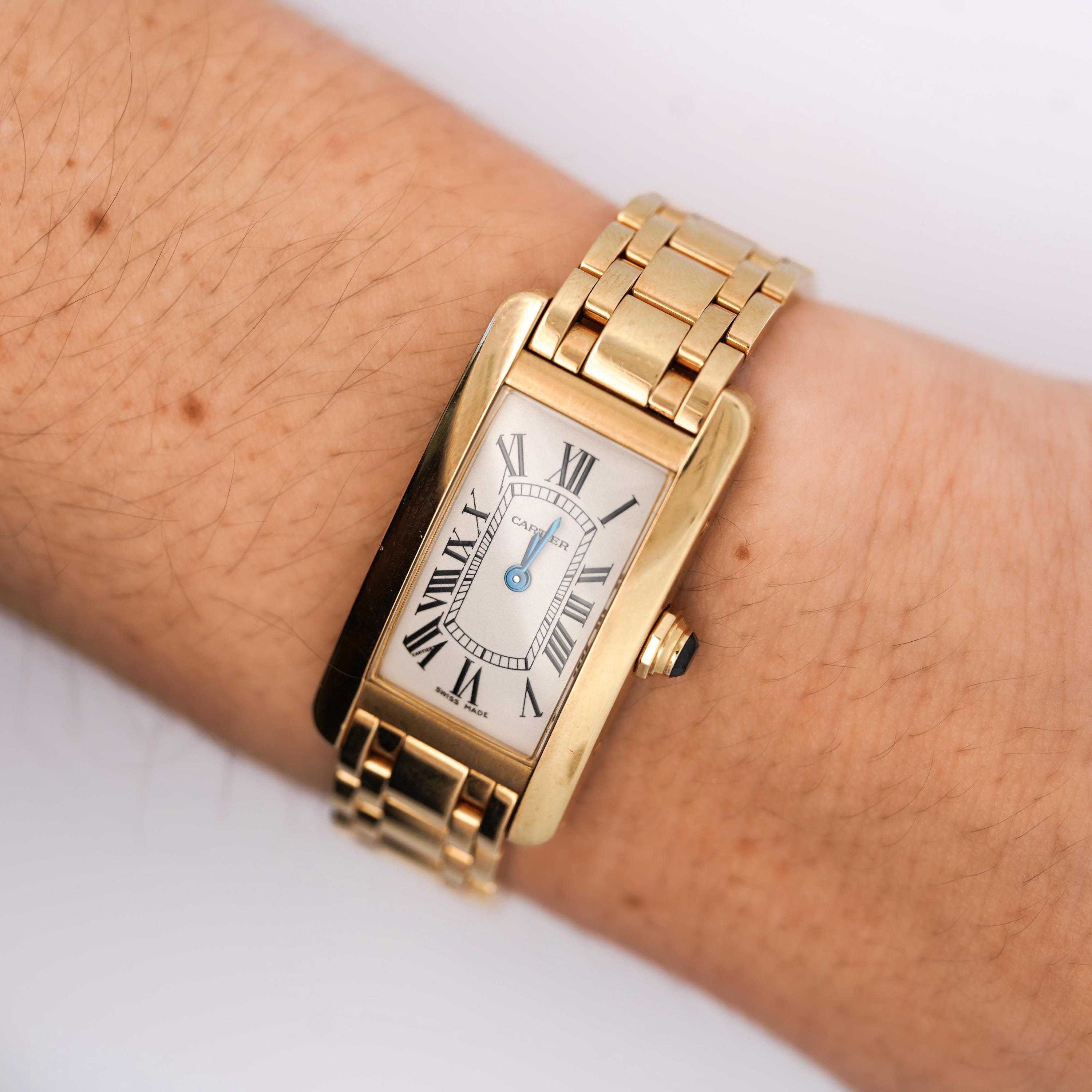 Vintage Cartier 20mm Tank Americaine 18k Yellow Gold Ladies Vintage Cartier 20mm Tank Americaine 18k Yellow Gold Ladies