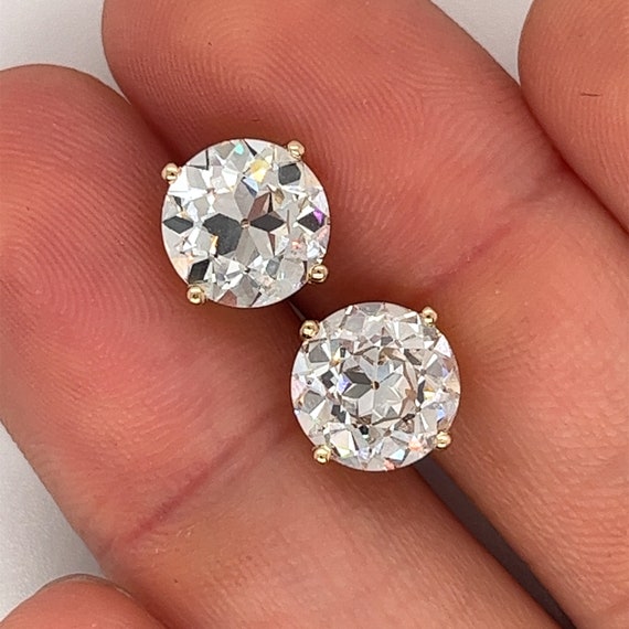 Orecchini A Bottone Con Pietra Accentata, Finti Giada E Cristallo, Colore Argento, Eleganti E Versatili