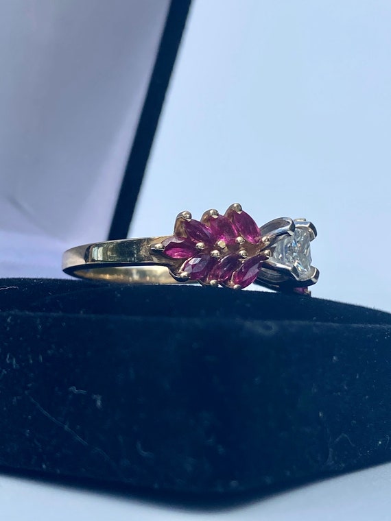 Natural Diamond and Ruby ring, Ruby and Diamond F… - image 9