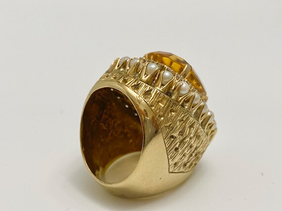 Retro Era Womens Ring / Antique 15 carat Citrine … - image 6