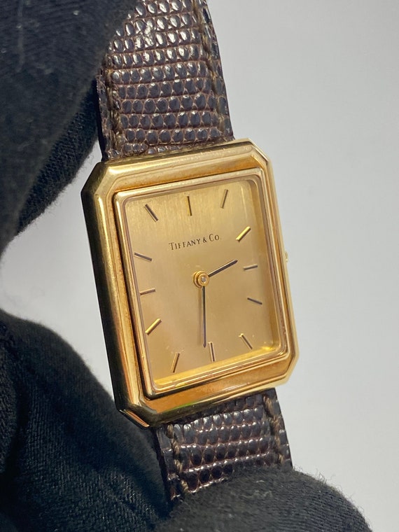 Tiffany and Co. 18k Gold Wrist Watch, Unisex Tiffa