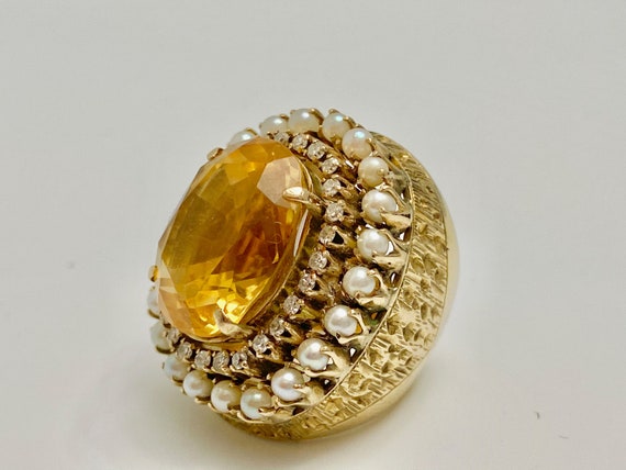 Retro Era Womens Ring / Antique 15 carat Citrine … - image 1