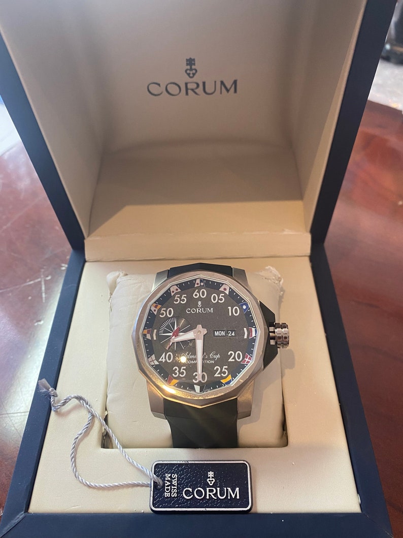 Corum Admiral's Cup Competition 48mm Automatic Black Dial Watch, Corum Men's Admirals Cup Watch, Rubber Strap Corum Admirals Cup Watch image 1