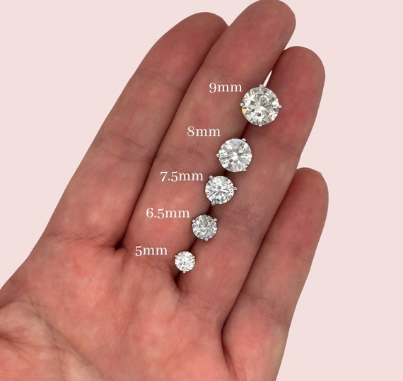 14K White Gold Moissanite & 1/6 CTW Natural Diamond Earrings 14K White Gold Moissanite & 1/6 CTW Natural Diamond Earrings