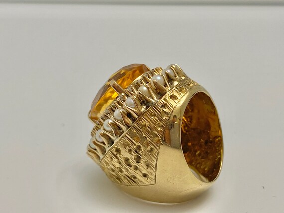 Retro Era Womens Ring / Antique 15 carat Citrine … - image 5