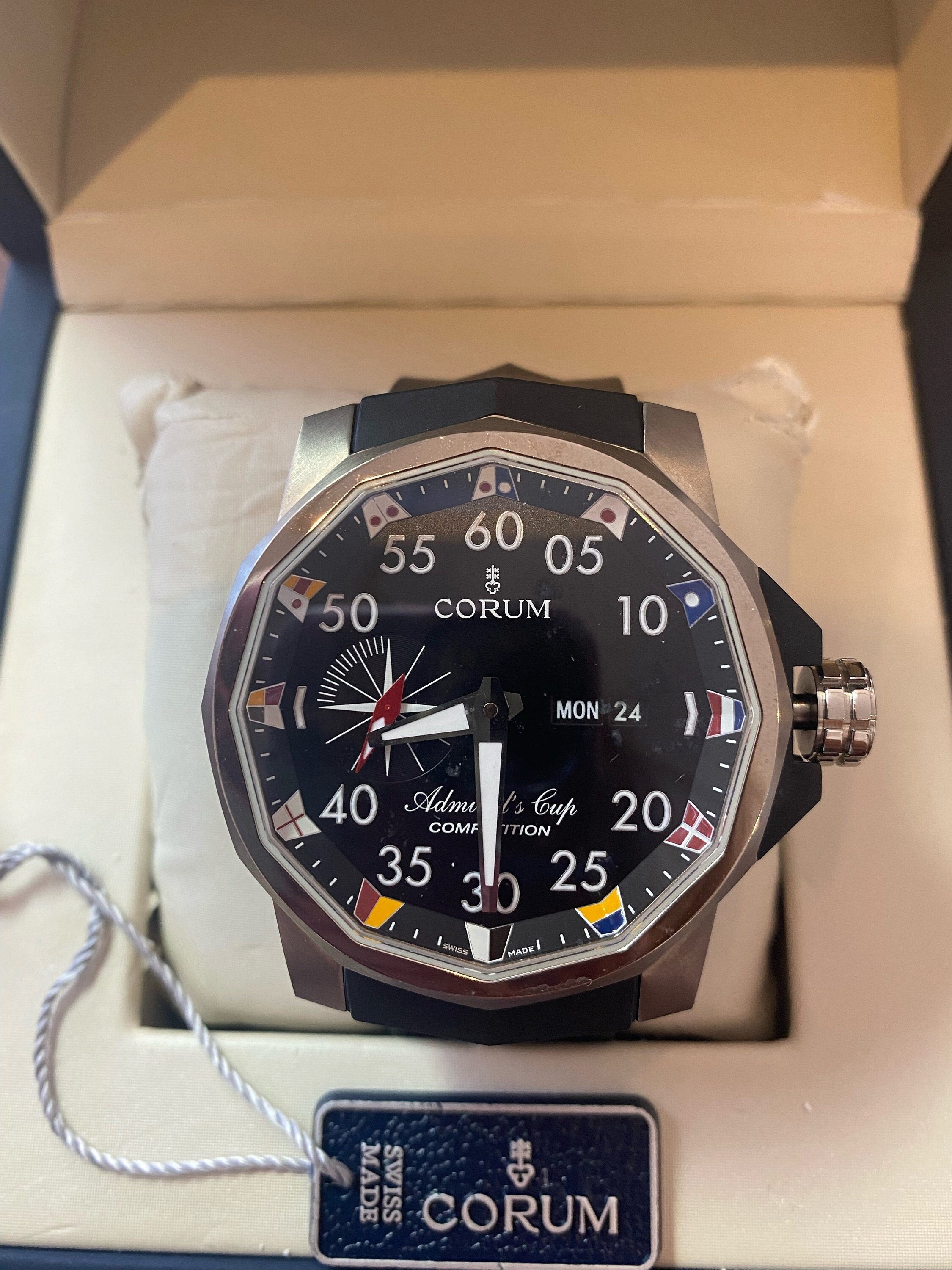 Fermoir (dornschnalle) Corum Admirals Cup 24mm - Pour Bracelet Caoutchouc - Titan Vintage - Occasion