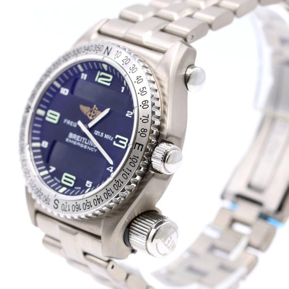 Breitling Emergency Reference E56321 Titanium Bla… - image 3