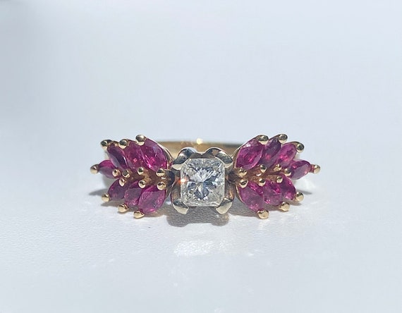 Natural Diamond and Ruby ring, Ruby and Diamond F… - image 7