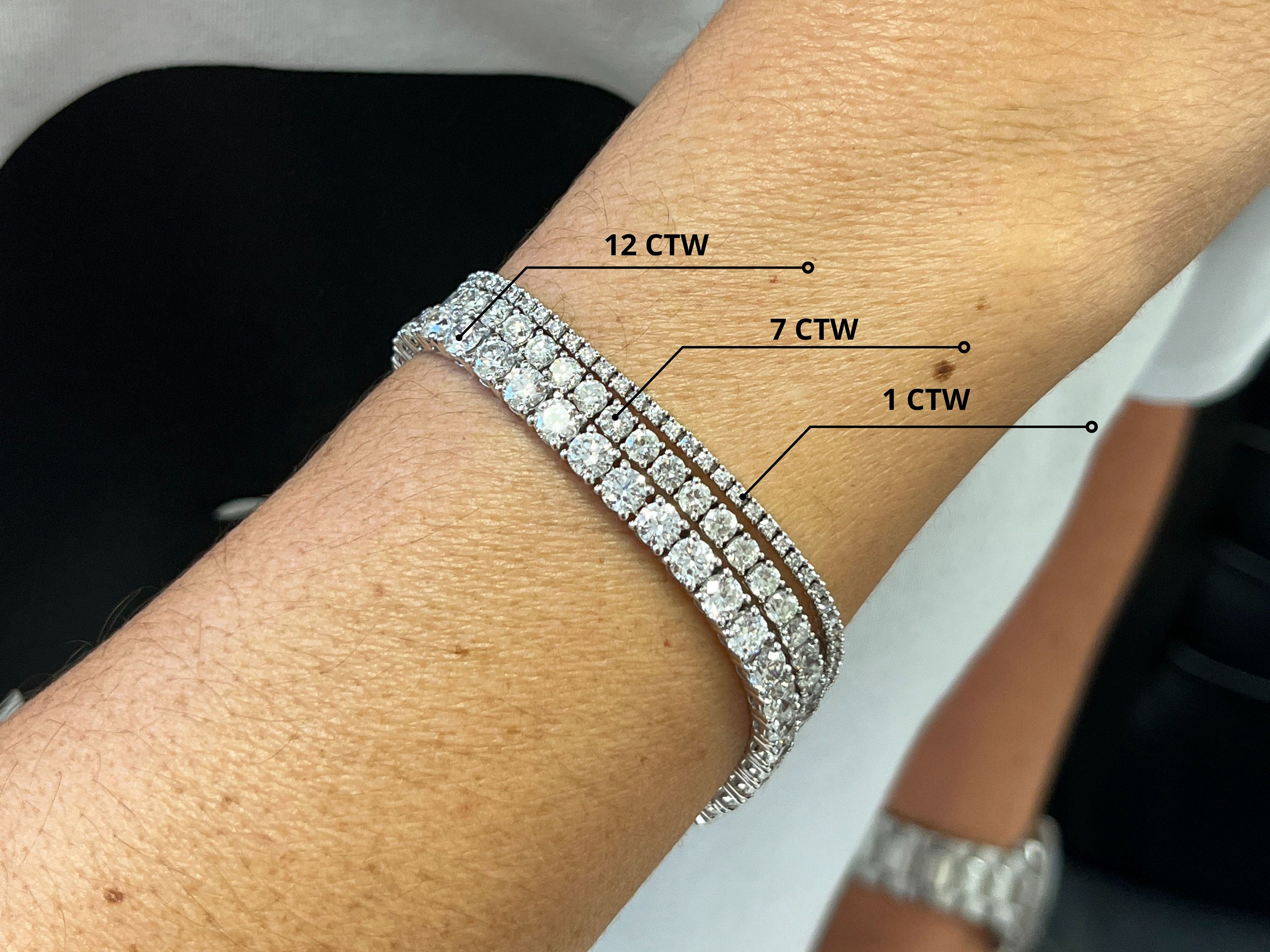18K Gold 7 Carat Round Cut Natural Diamond Tennis Bracelet 18K Gold 7 Carat Round Cut Natural Diamond Tennis Bracelet