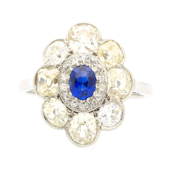 AGL Certified Burma No Heat Blue Sapphire and Old… - image 1