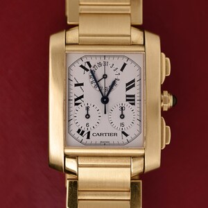 Cartier Tank Française 1830 Chronograph 18k Gold Watch
