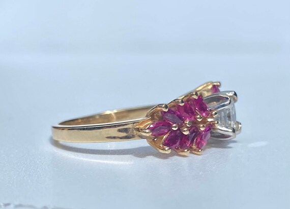 Natural Diamond and Ruby ring, Ruby and Diamond F… - image 6