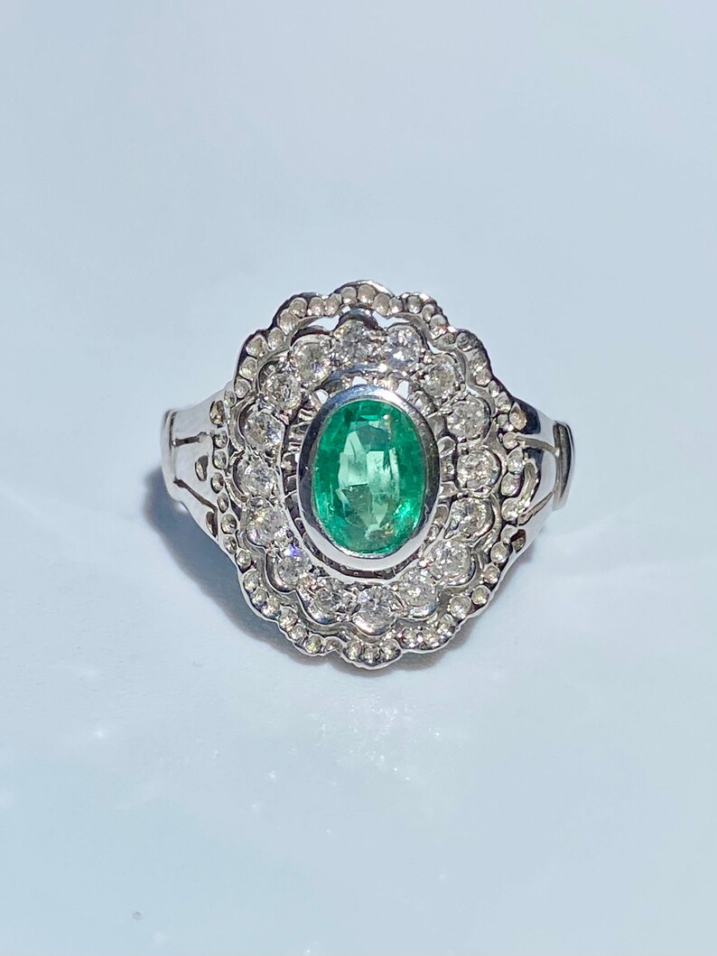 Art Deco Natural Emerald Ring Vintage Natural Emerald Ring - Etsy