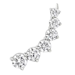 3 Carat Lab Grown Diamond Graduated Ear Climber Earring