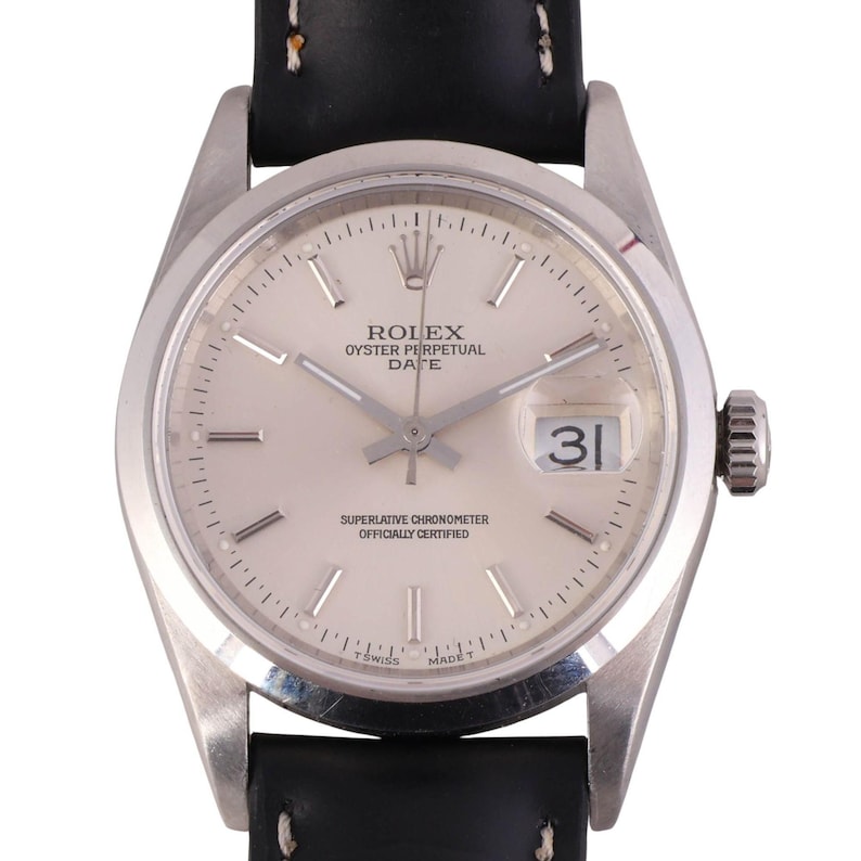 Rolex Oyster Date 15200 Automatic Watch Stainless Steel Silver Dial Strap