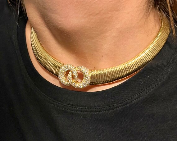Natural Diamond Choker 18k Solid Yellow Gold, Int… - image 6