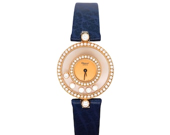 Chopard Happy Diamonds Sport Ref 4097 18K Yellow Gold Diamond Bezel Ladies Watch