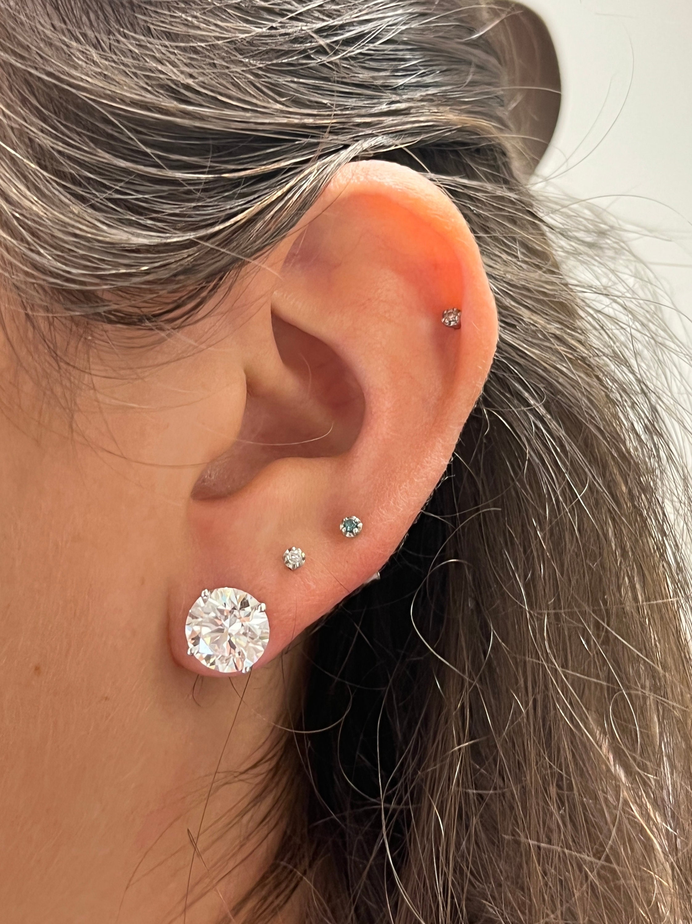 AssayJewelers IGI Certified 6 Carat Total Round Cut Lab Grown CVD Diamond Stud Earrings 9.3mm 6 ct. tw. Round Cut G VS2 4 Prong Push Back Studs