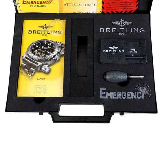 Breitling Emergency Reference E56321 Titanium Bla… - image 9