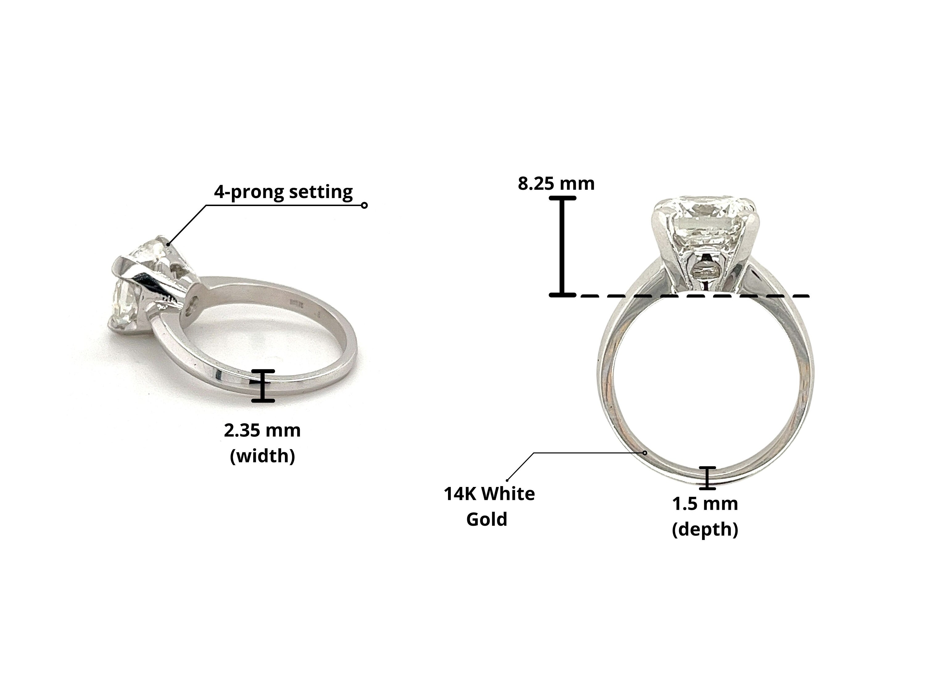 4.05 Carat Cushion Cut F Color VS1 Clarity Lab Grown Diamond