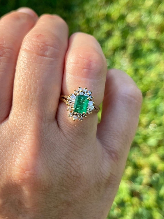 Twined Baguette Cut Emerald Stackable Ring in 14k Solid Gold – NORM JEWELS