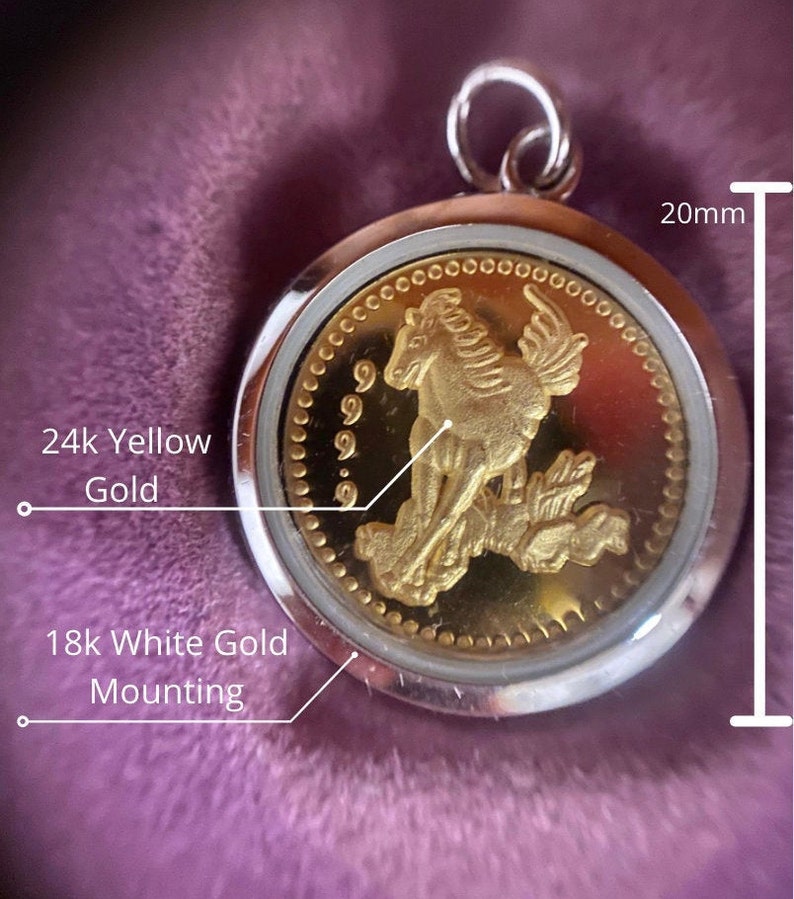 24k Gold Zodiac Pendant / 24k Pure Gold Chinese Zodiac Pendant Etsy