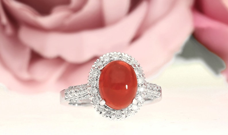 Red Opal Engagement Ring /vintage Art Deco Red Opal Ring/ - Etsy