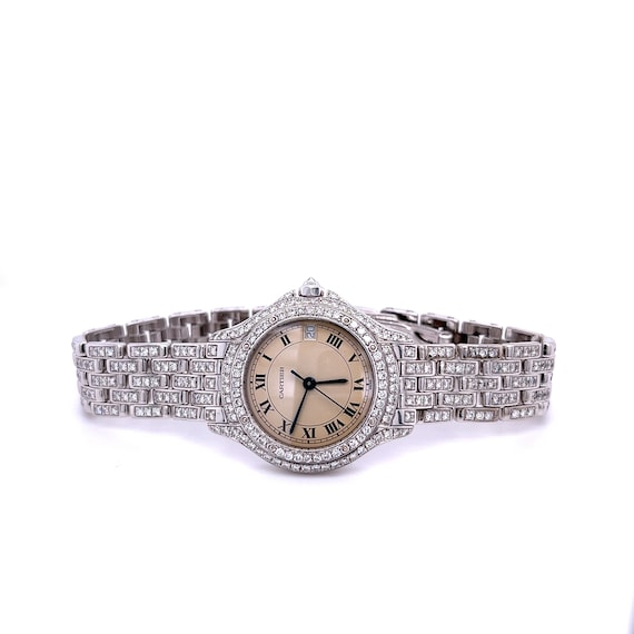 Vintage Cartier Ladies Watch with Round Diamonds … - image 4