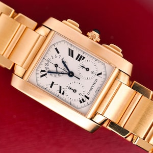 Cartier Tank Française 1830 Chronograph 18k Gold Watch