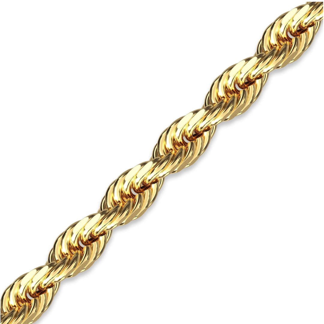 14k Solid Gold, 3mm, 1822 Inch Rope Chain, 14k Solid Yellow Gold Rope